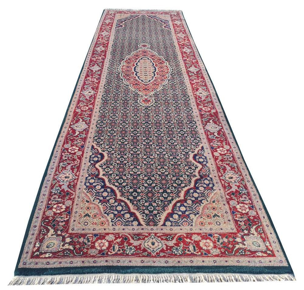Amazing Hand Knotted Vintage Sino Mahi Tabriz Wool Area Runner Rug 8.0 x 2.3 Ft