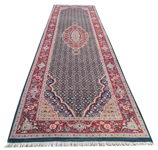 Amazing Hand Knotted Vintage Sino Mahi Tabriz Wool Area Runner Rug 8.0 x 2.3 Ft
