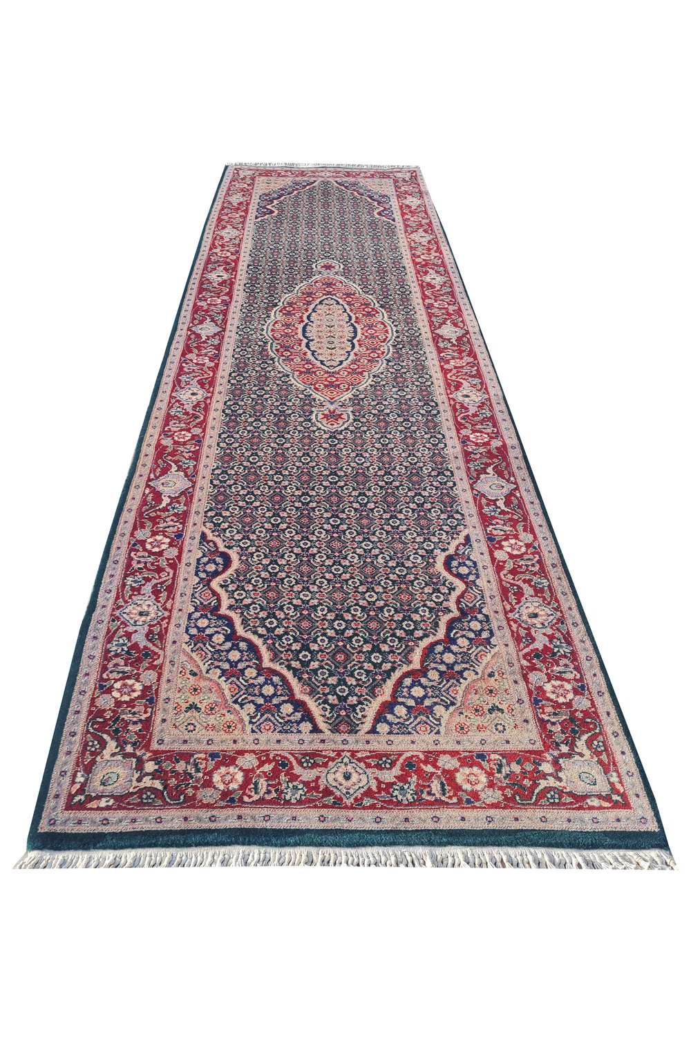 Amazing Hand Knotted Vintage Sino Mahi Tabriz Wool Area Runner Rug 8.0 x 2.3 Ft