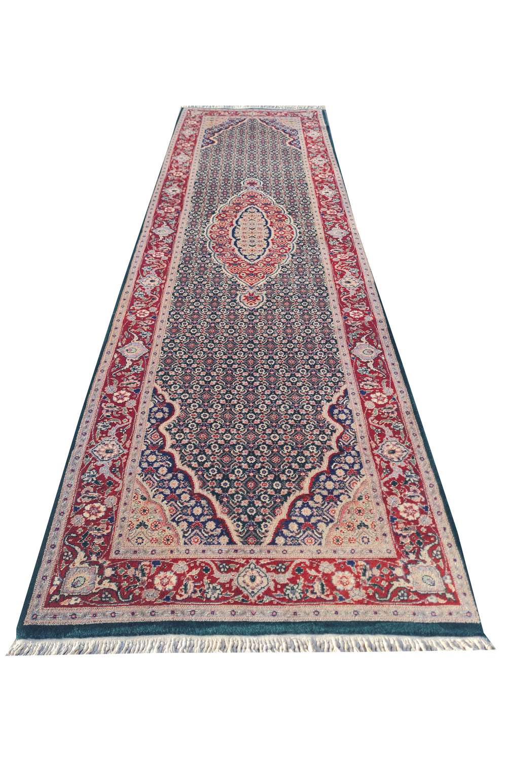 Amazing Hand Knotted Vintage Sino Mahi Tabriz Wool Area Runner Rug 8.0 x 2.3 Ft