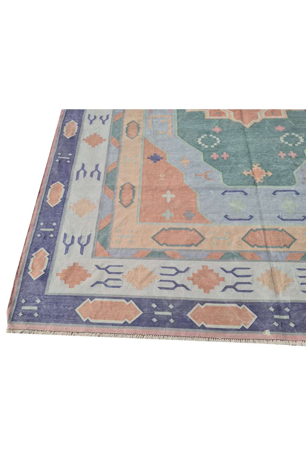 Amazing Hand Knotted Vintage Flat Weave Kilim Area Rug 8 x 6 Ft
