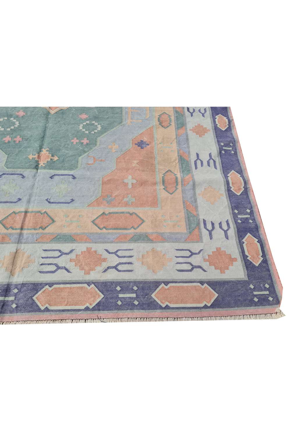 Amazing Hand Knotted Vintage Flat Weave Kilim Area Rug 8 x 6 Ft
