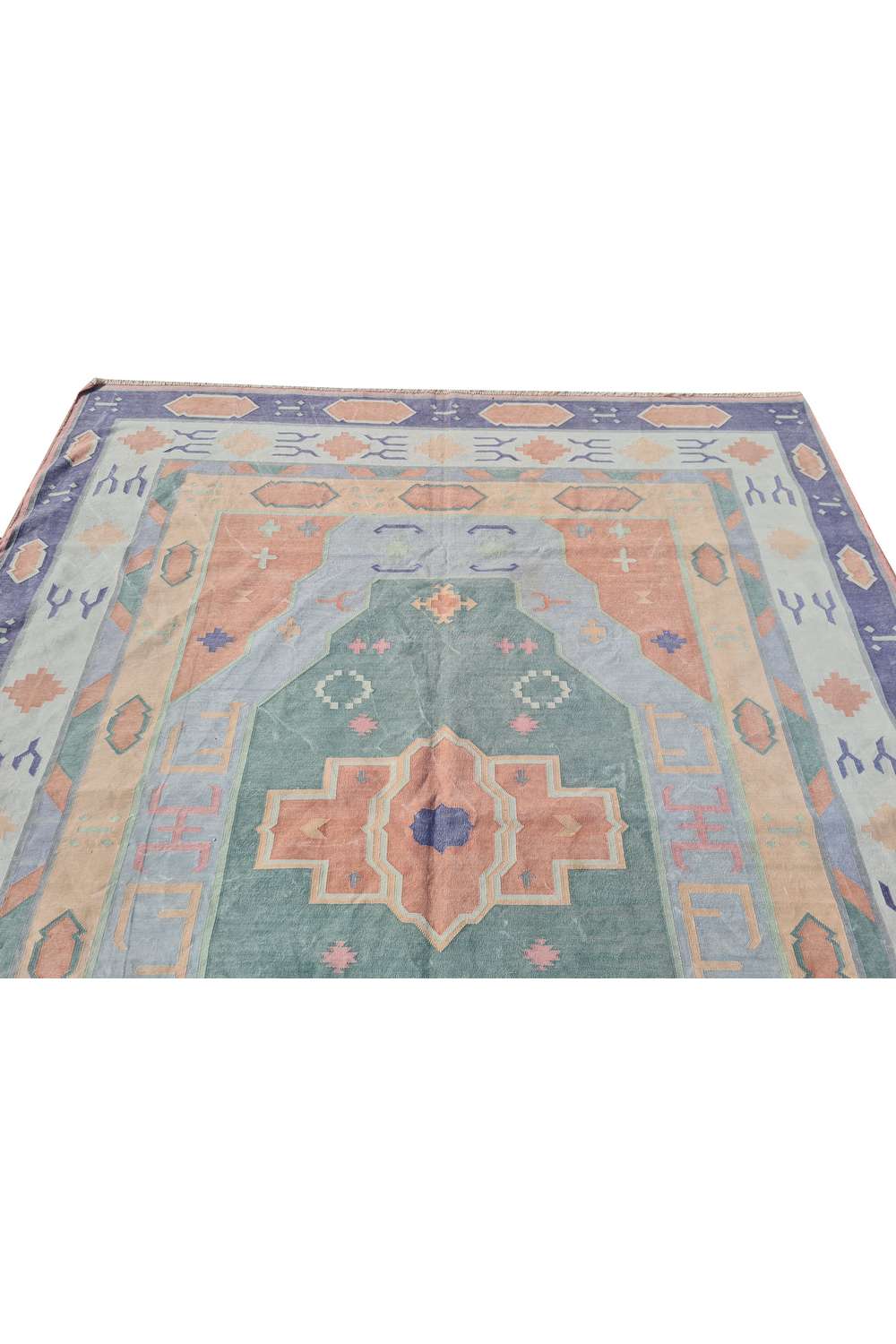 Amazing Hand Knotted Vintage Flat Weave Kilim Area Rug 8 x 6 Ft
