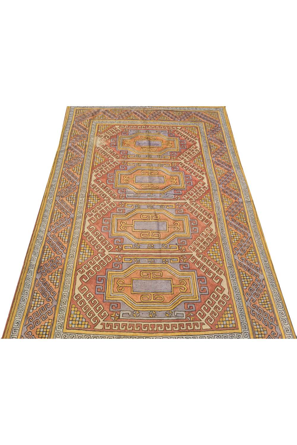 Hand Embroidered Needlework Vintage Kashmiri Textile Wall Hanging 5.10 x 3.9 Ft