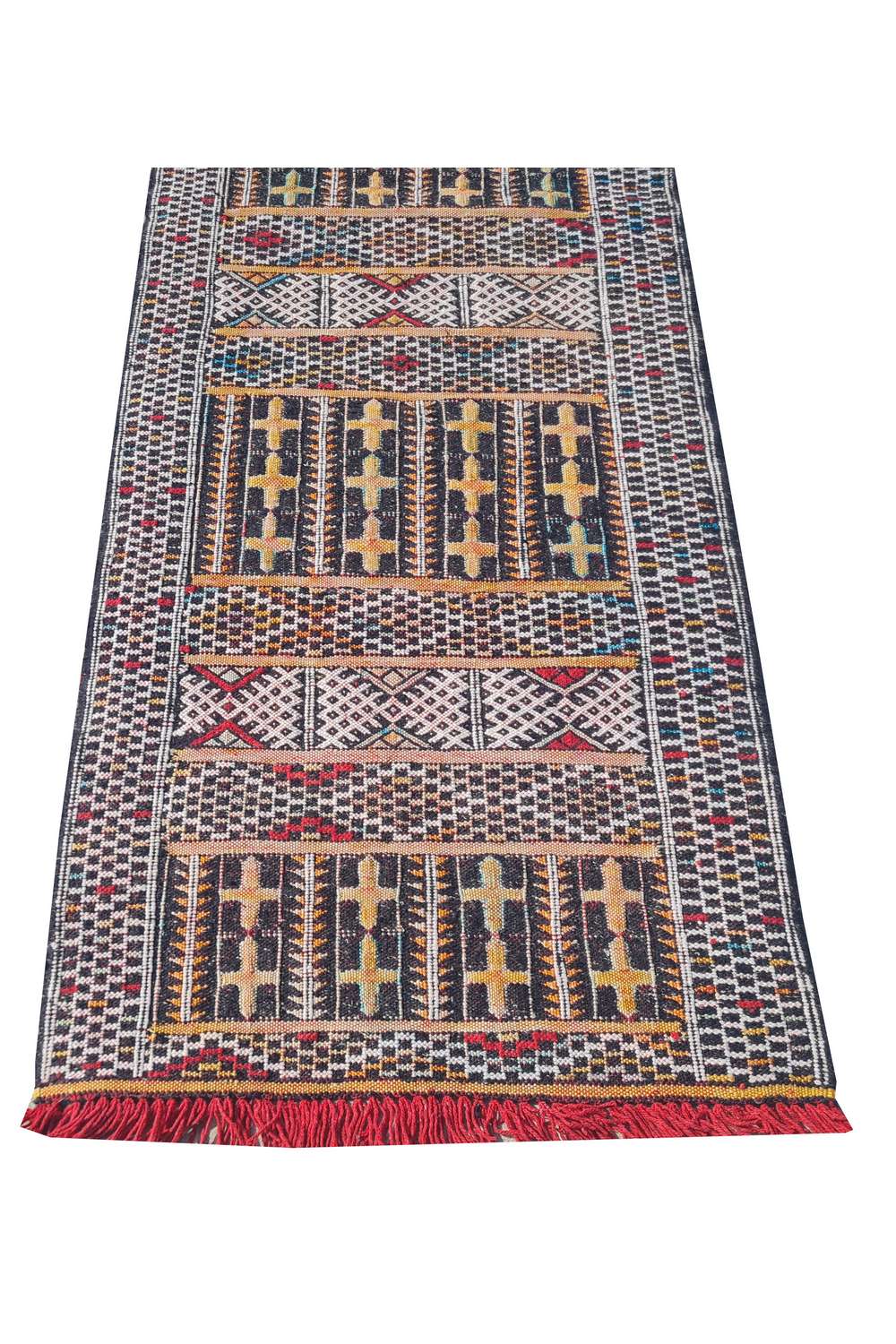 Hand Knotted Vintage Morocco Kilim Kilim Wool Area Rug 5.3 x 1.7 Ft