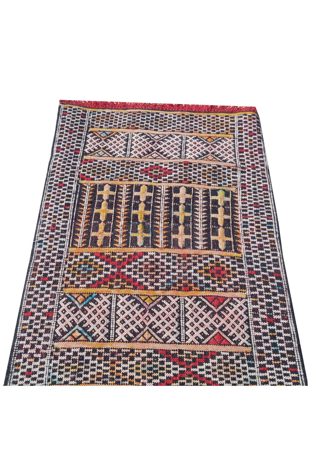 Hand Knotted Vintage Morocco Kilim Kilim Wool Area Rug 5.3 x 1.7 Ft