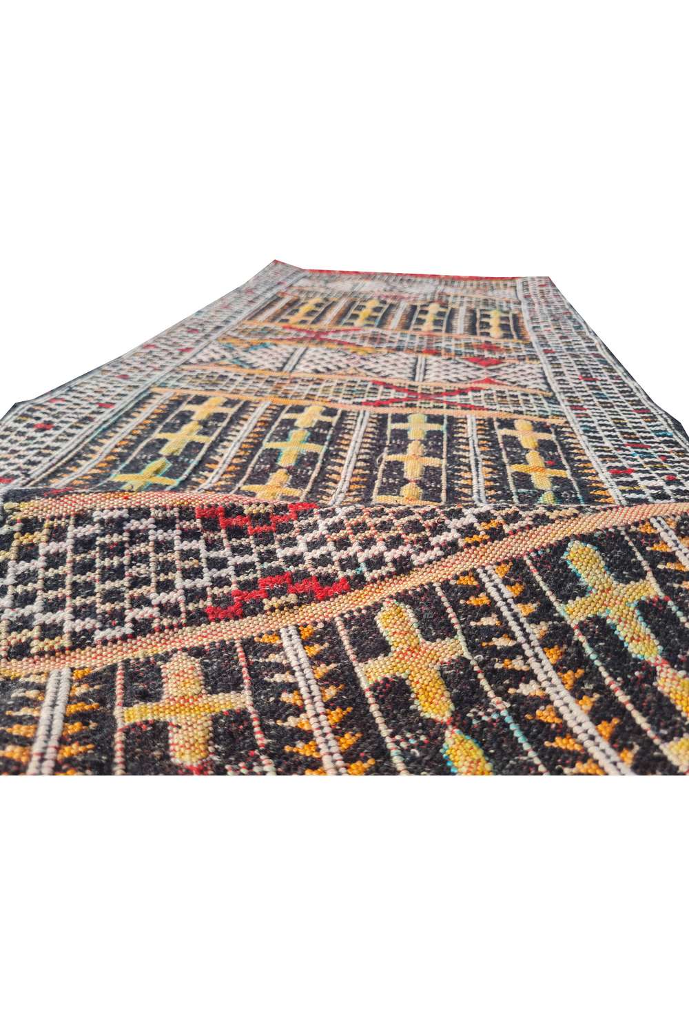 Hand Knotted Vintage Morocco Kilim Kilim Wool Area Rug 5.3 x 1.7 Ft