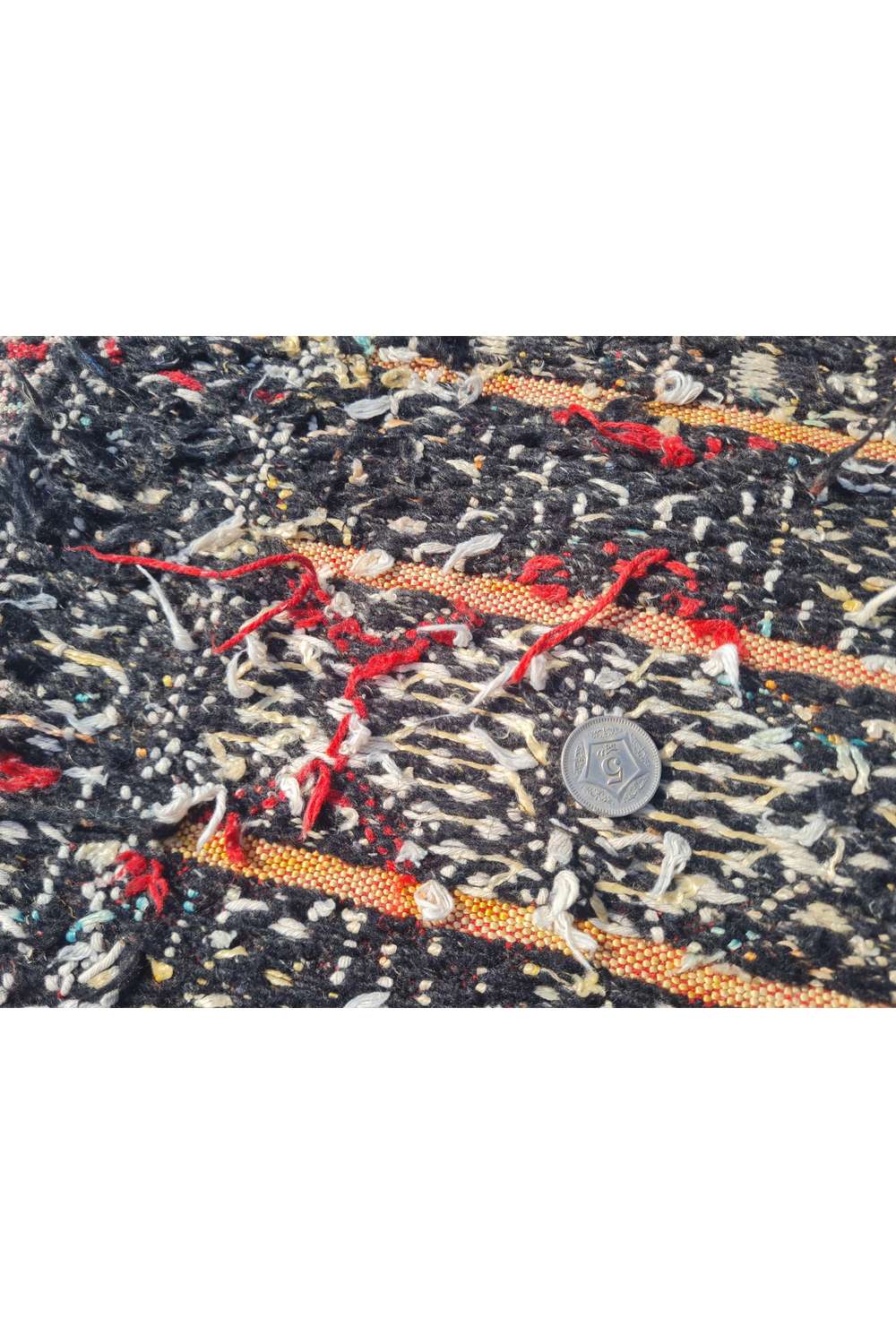 Hand Knotted Vintage Morocco Kilim Kilim Wool Area Rug 5.3 x 1.7 Ft