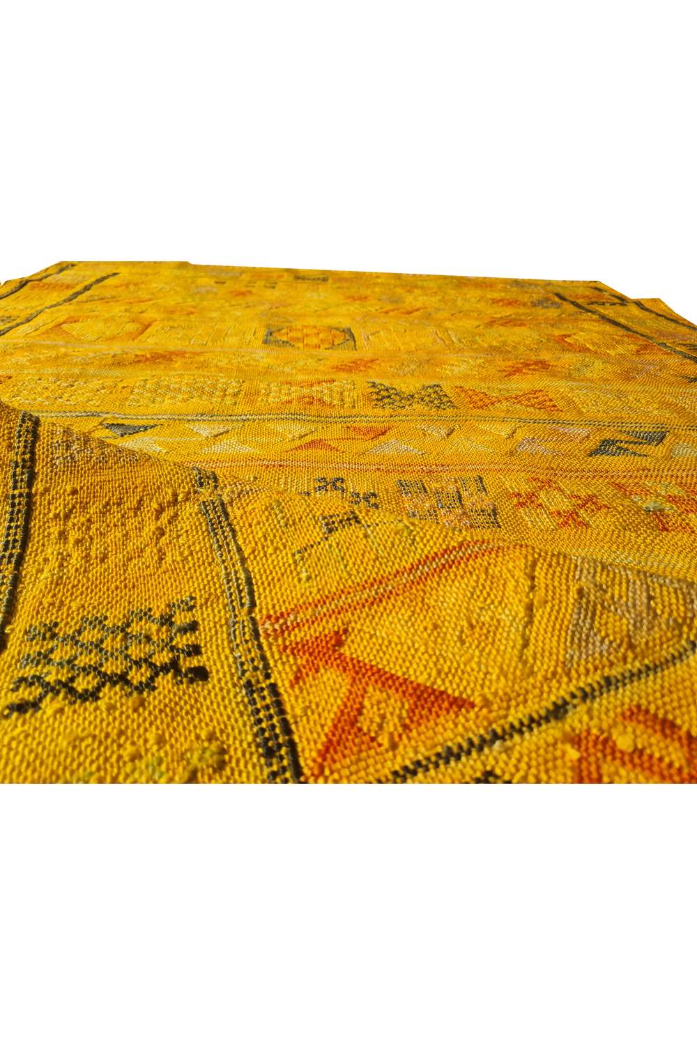 Rare Hand Knotted Vintage Morocco Sumouk Kilim Silk Area Rug 4.9 x 2.11 Ft