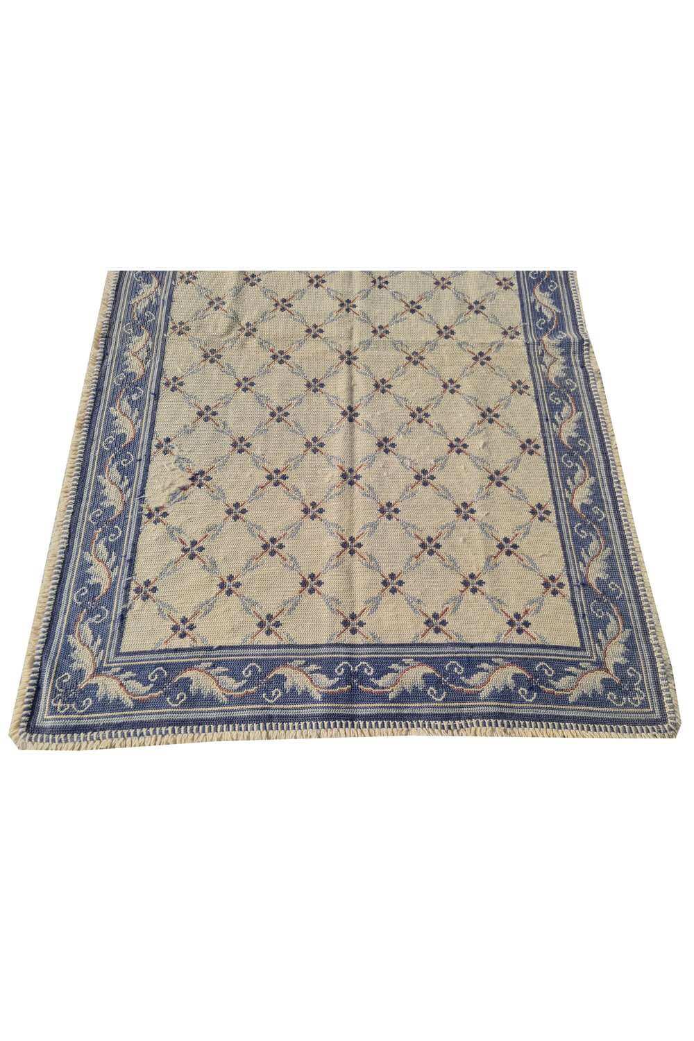 Hand Knotted Vintage Flat Weave France Kilim Kilim Wool Area Rug 6.3 x 4.3 Ft