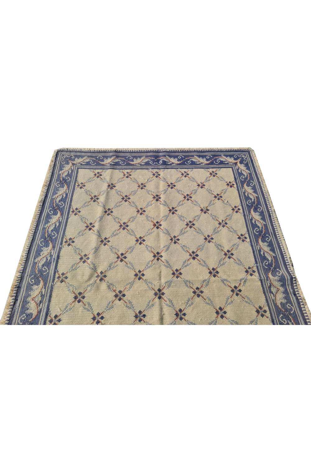 Hand Knotted Vintage Flat Weave France Kilim Kilim Wool Area Rug 6.3 x 4.3 Ft