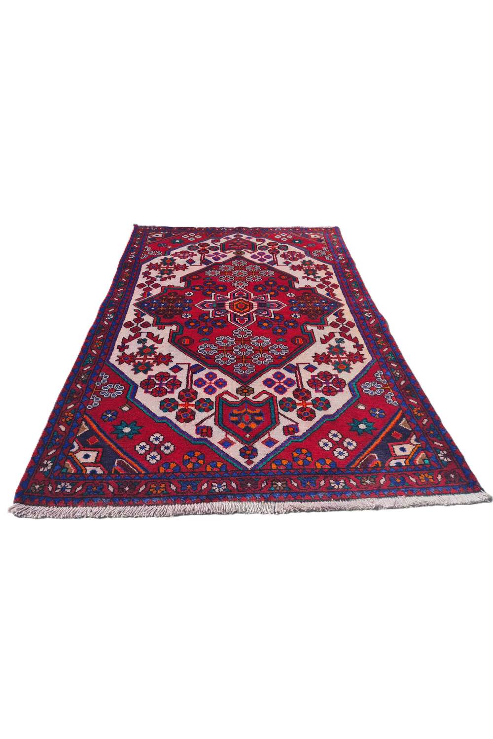 Amazing Hand Knotted Vintage Perian Hamadan Wool Area Rug 5.2 x 3.7 Ft
