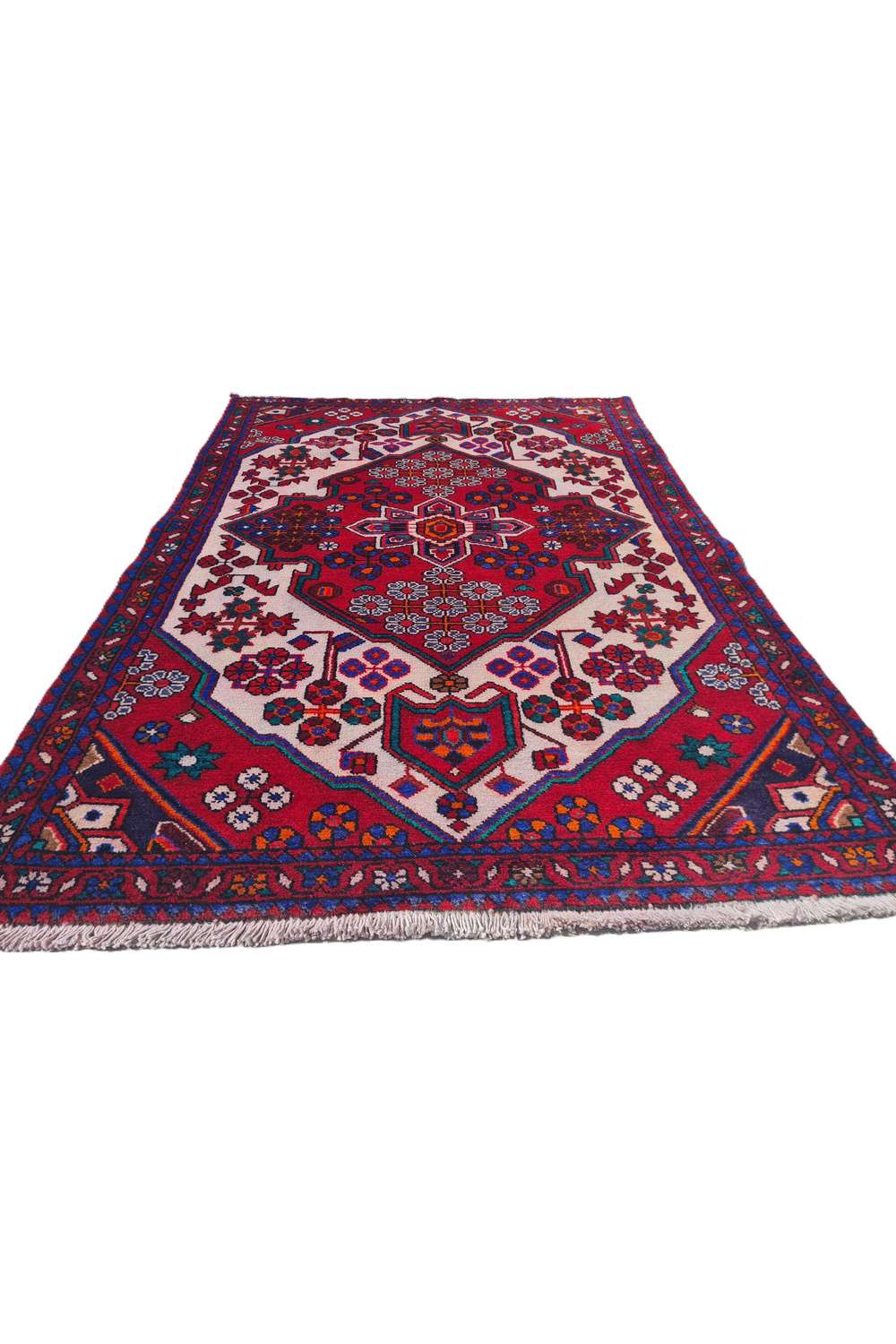 Amazing Hand Knotted Vintage Perian Hamadan Wool Area Rug 5.2 x 3.7 Ft