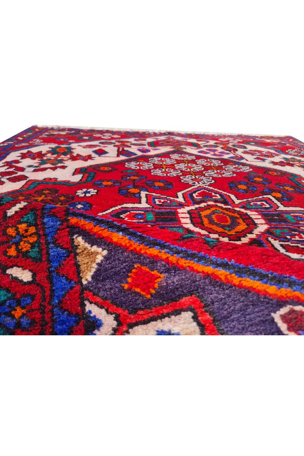 Amazing Hand Knotted Vintage Perian Hamadan Wool Area Rug 5.2 x 3.7 Ft