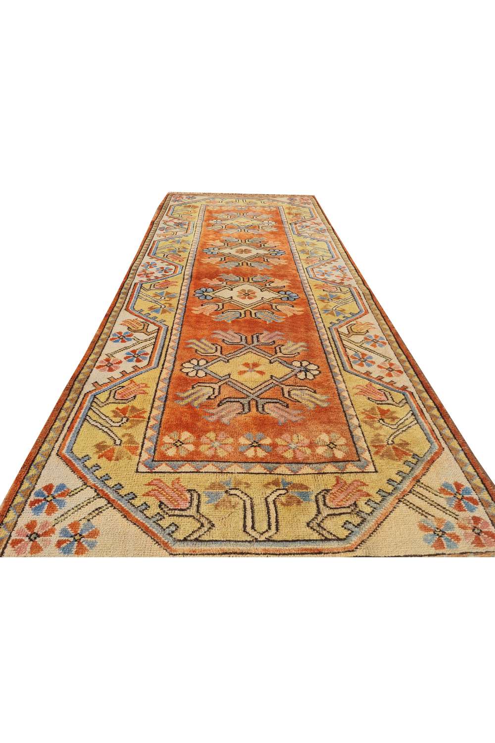 Amazing Hand Knotted Vintage Turkish Kurdi Wool Area Runner Rug 6.5 x 2.8 Ft