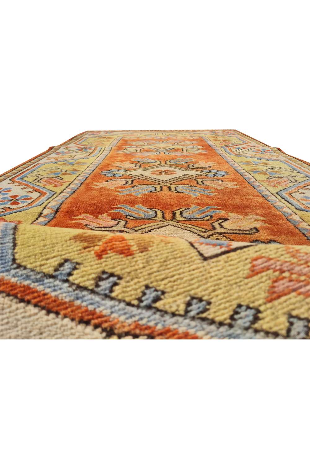 Amazing Hand Knotted Vintage Turkish Kurdi Wool Area Runner Rug 6.5 x 2.8 Ft