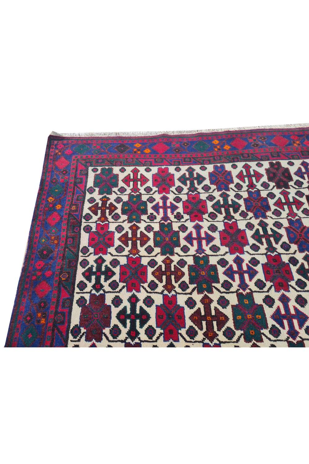 Amazing Hand Knotted Vintage Persian Afshour Wool Area Rug 11.2 x 6.3 Ft