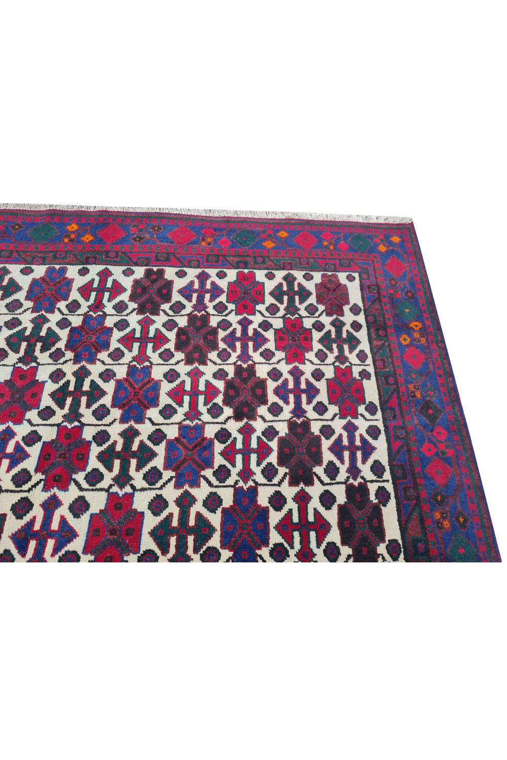 Amazing Hand Knotted Vintage Persian Afshour Wool Area Rug 11.2 x 6.3 Ft
