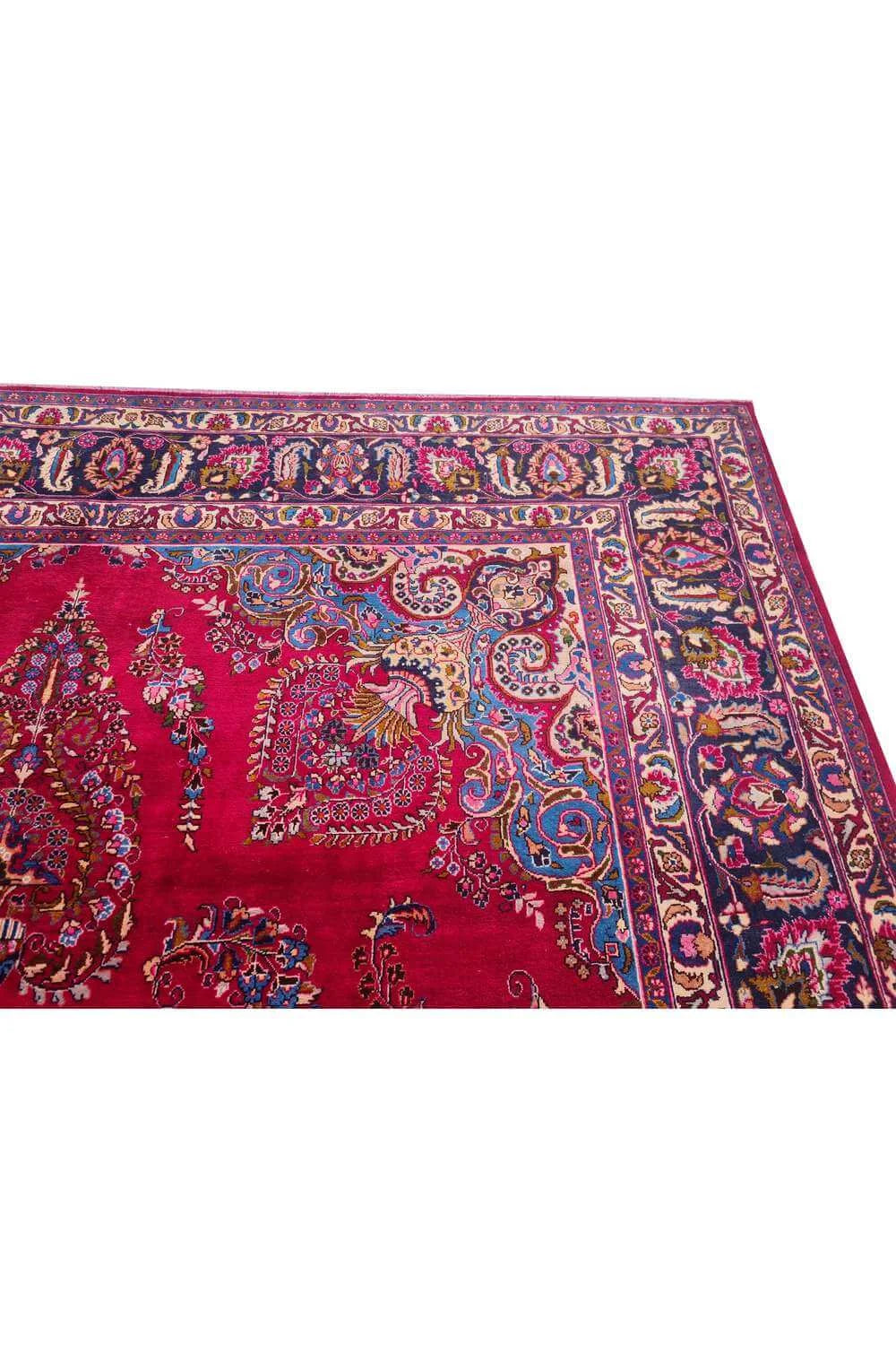 Amazing Hand Knotted Vintage Mashoud Wool Area Rug 12.10 x 9.10 Ft