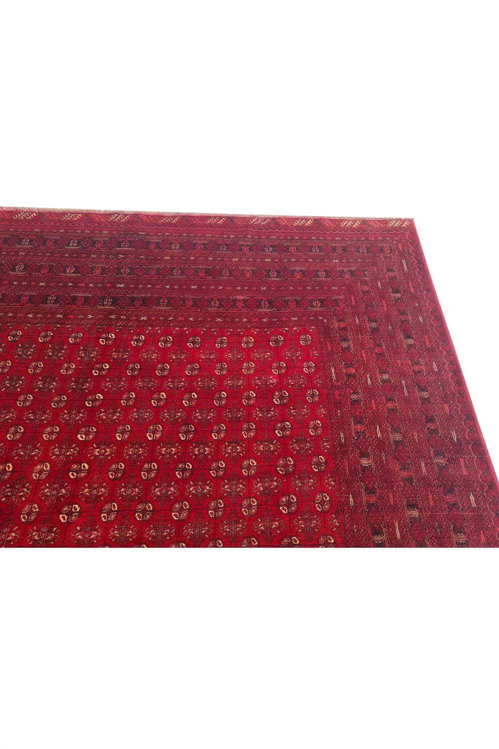 Amazing Hand Knotted Antique Afghan Turkmen Moori Wool Area Rug 11.4 x 7.11 Ft