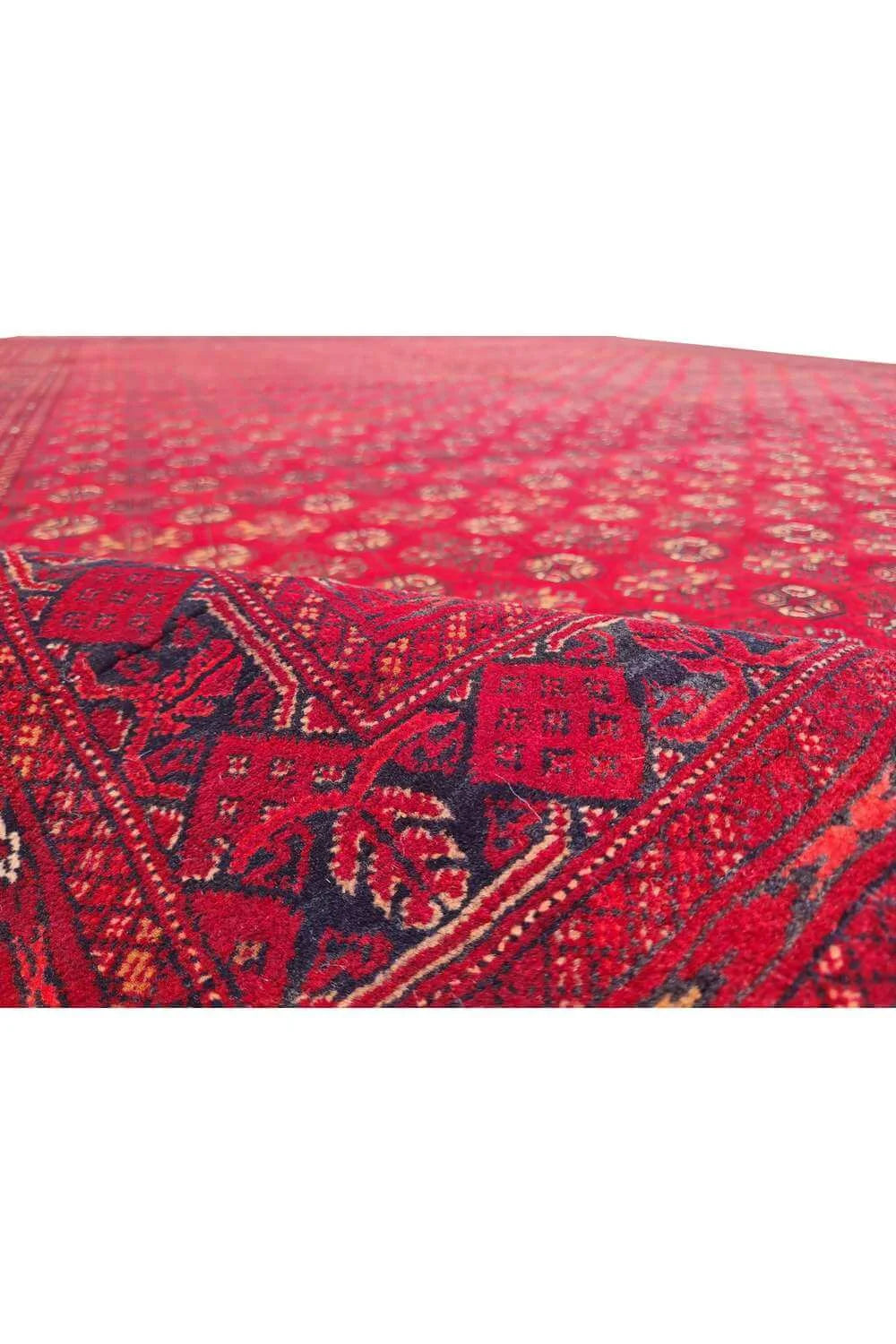 Amazing Hand Knotted Antique Afghan Turkmen Moori Wool Area Rug 11.4 x 7.11 Ft