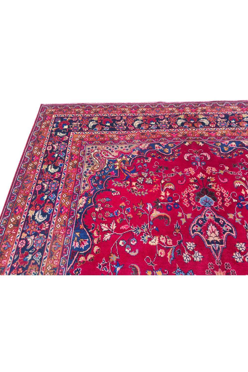 Amazing Hand Knotted Vintage Mashoud Wool Area Rug 11.9 x 8.1 Ft