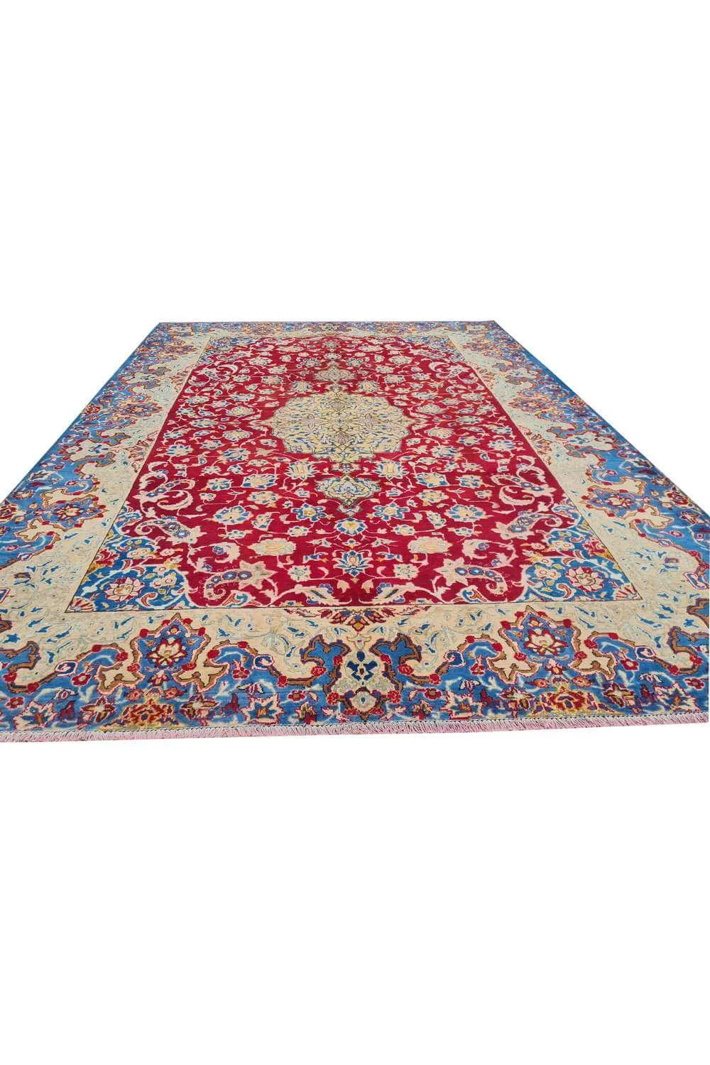 Amazing Hand Knotted Antique Qashoun Wool Area Rug 11.1 x 8.2 Ft