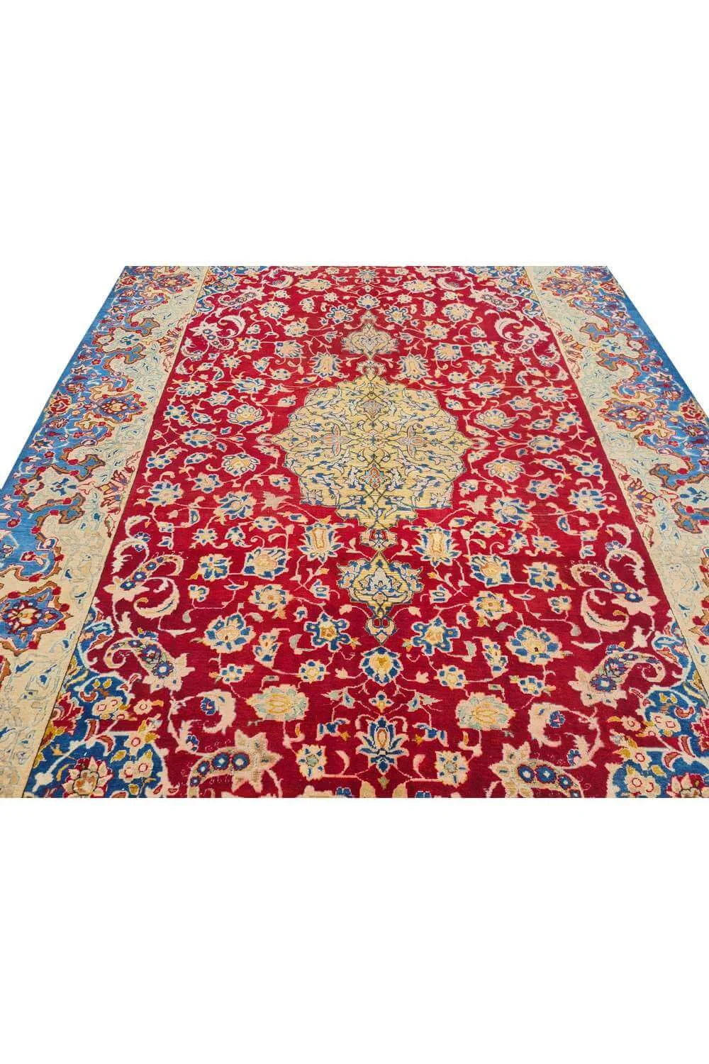 Amazing Hand Knotted Antique Qashoun Wool Area Rug 11.1 x 8.2 Ft