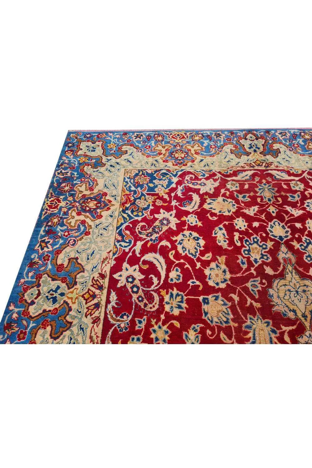 Amazing Hand Knotted Antique Qashoun Wool Area Rug 11.1 x 8.2 Ft