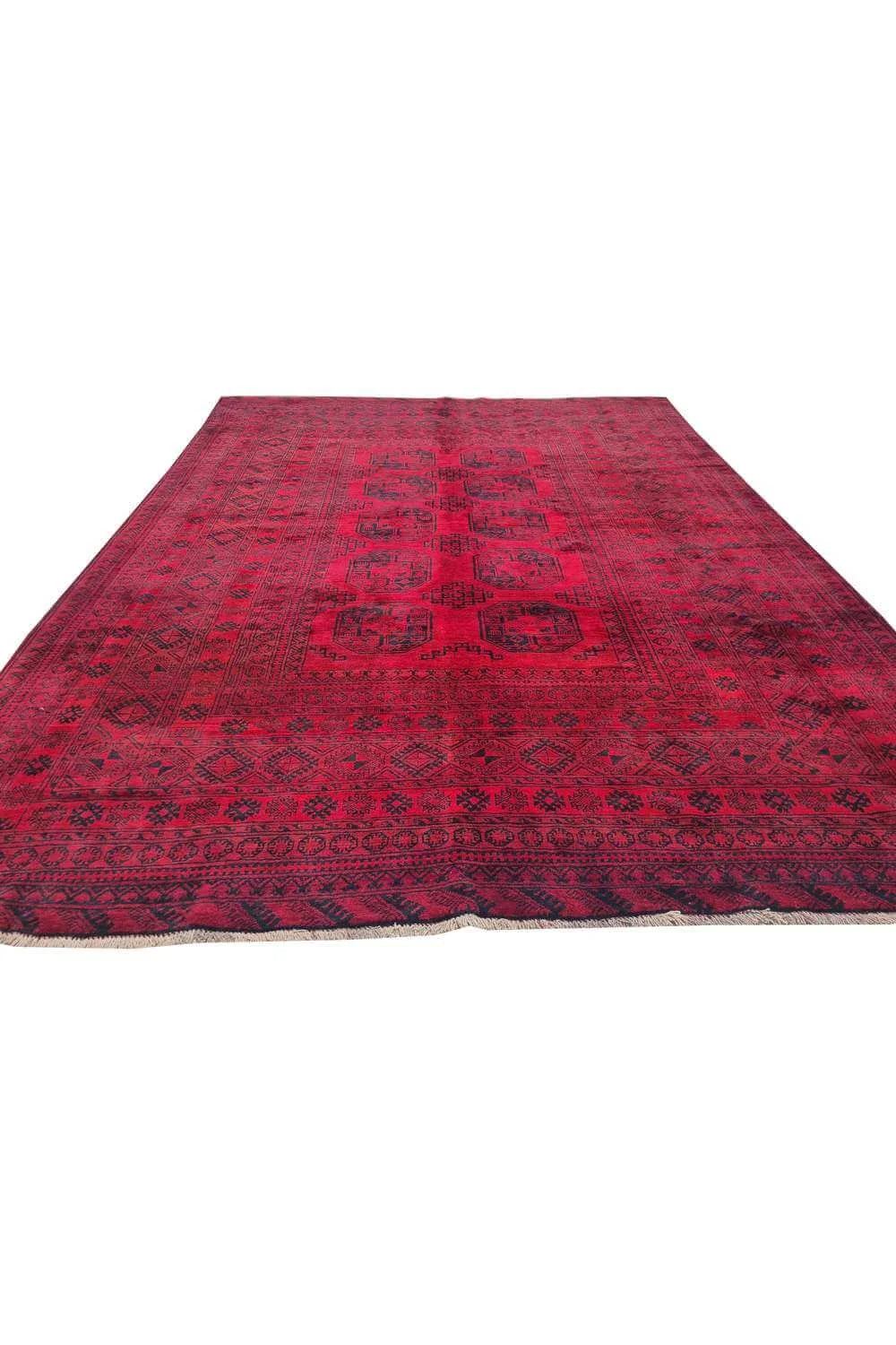 Amazing Hand Knotted Antique Afghan Turkmen Felpah Wool Area Rug 10.5 x 8.0 Ft