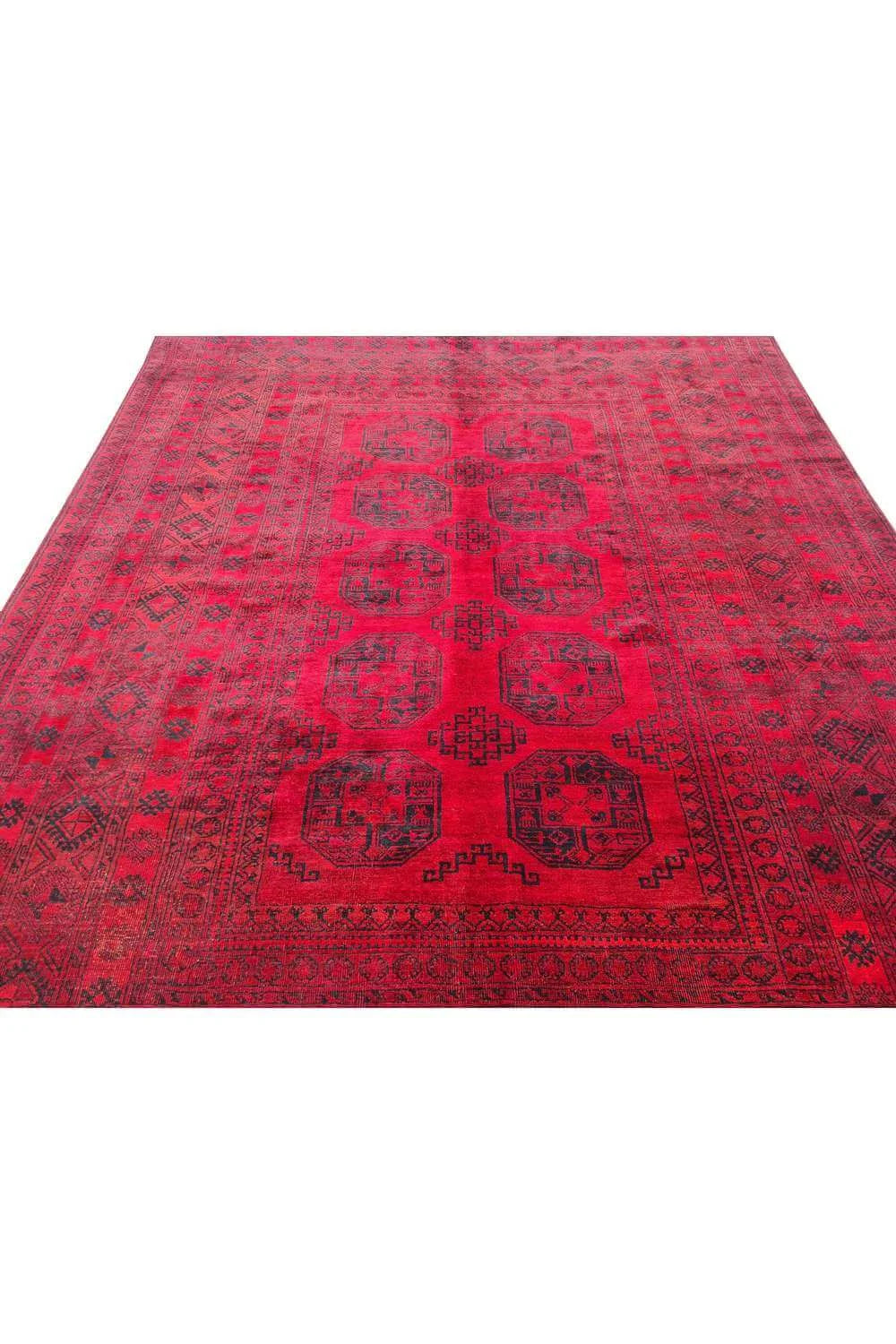 Amazing Hand Knotted Antique Afghan Turkmen Felpah Wool Area Rug 10.5 x 8.0 Ft