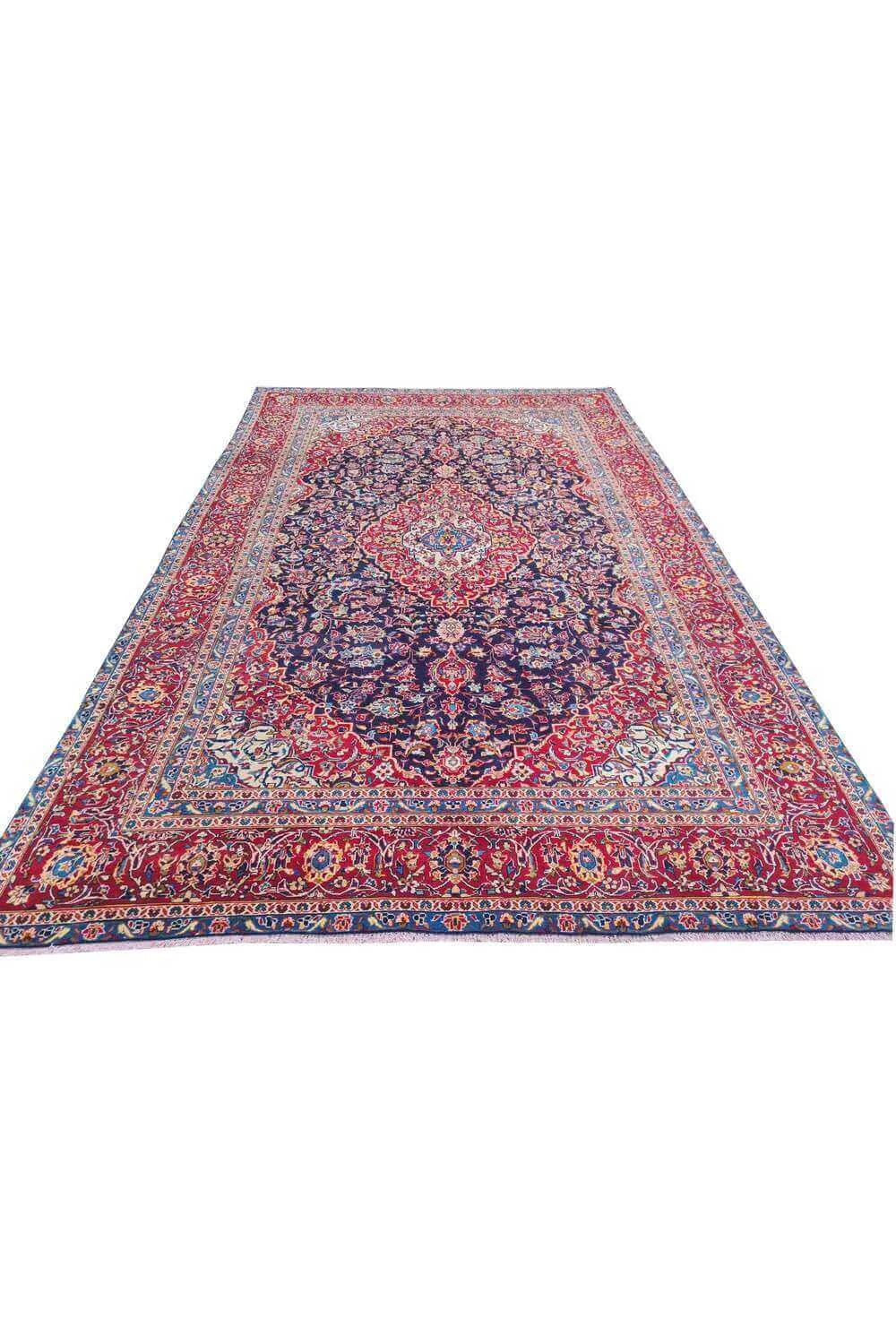 Amazing Hand Knotted Antique Qashoun Wool Area Rug 12.8 x 7.9 Ft