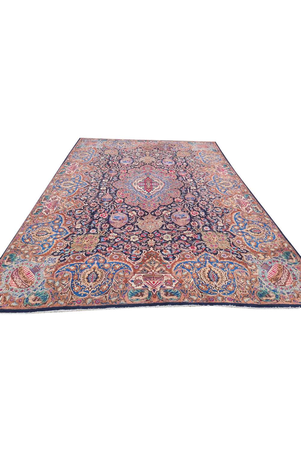 Amazing Hand Knotted Antique Persian Kashmaar Wool Area Rug 11.2 x 8.3 Ft
