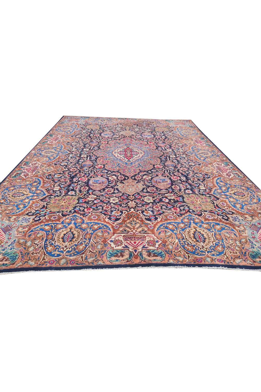 Amazing Hand Knotted Antique Persian Kashmaar Wool Area Rug 11.2 x 8.3 Ft