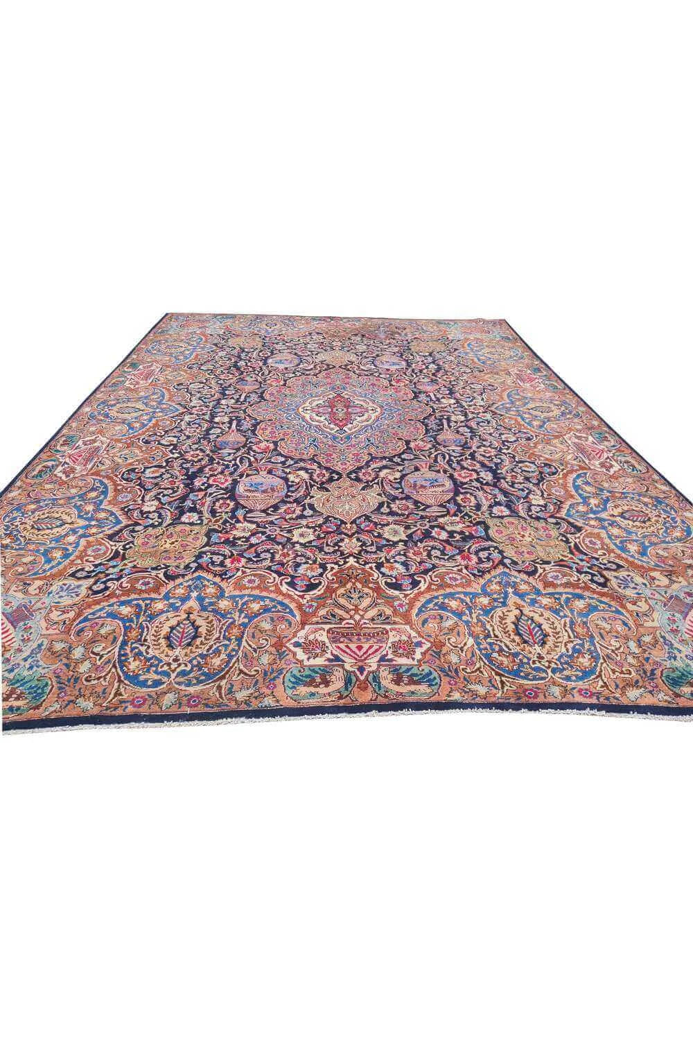 Amazing Hand Knotted Vintage Kashmour Pictorial Wool Area Rug 11.2 x 8.3 Ft