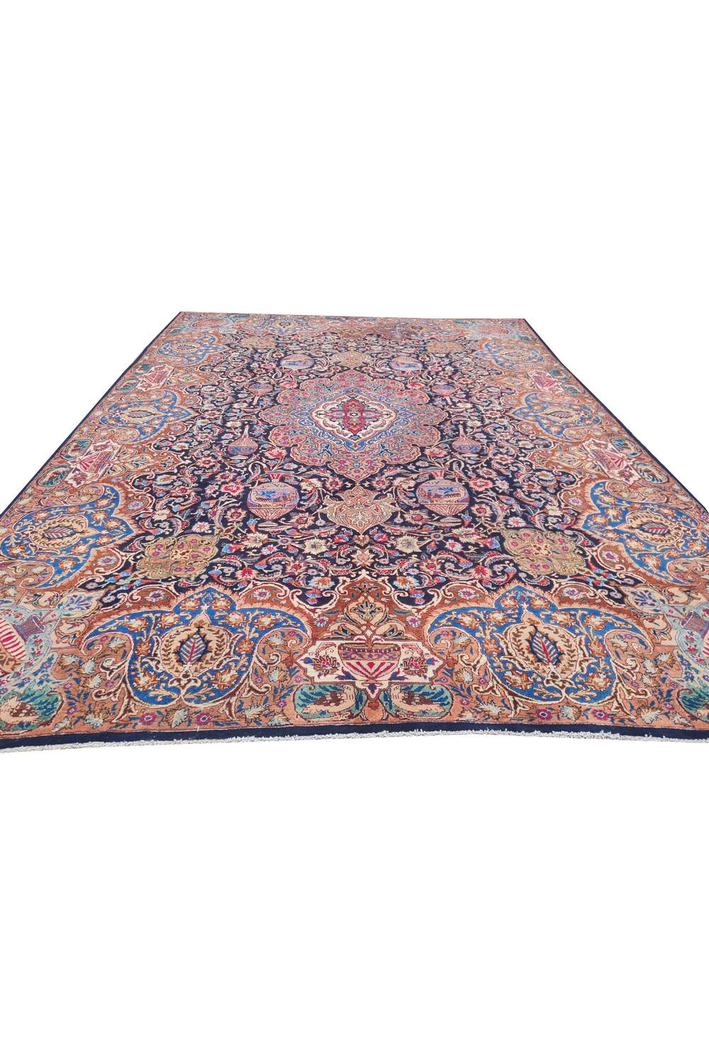 Amazing Hand Knotted Antique Persian Kashmaar Wool Area Rug 11.2 x 8.3 Ft