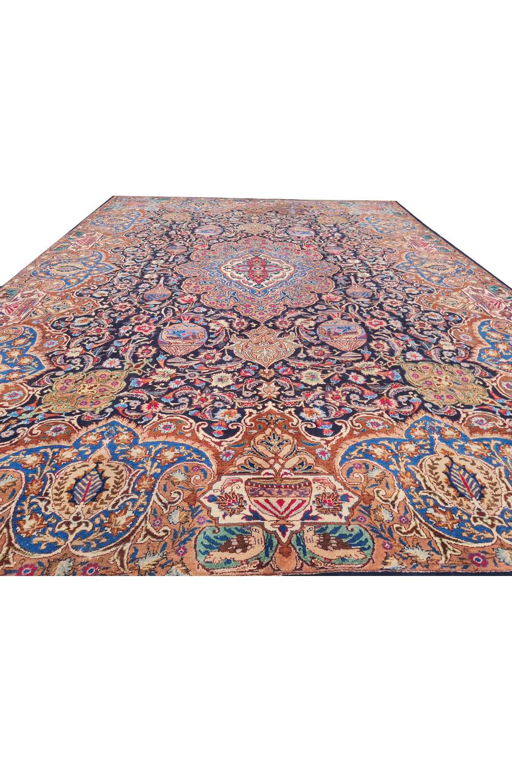 Amazing Hand Knotted Antique Persian Kashmaar Wool Area Rug 11.2 x 8.3 Ft