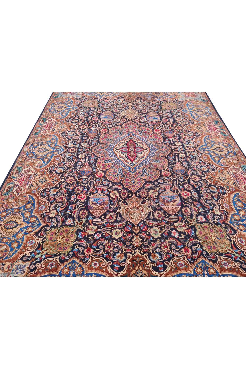 Amazing Hand Knotted Antique Persian Kashmaar Wool Area Rug 11.2 x 8.3 Ft