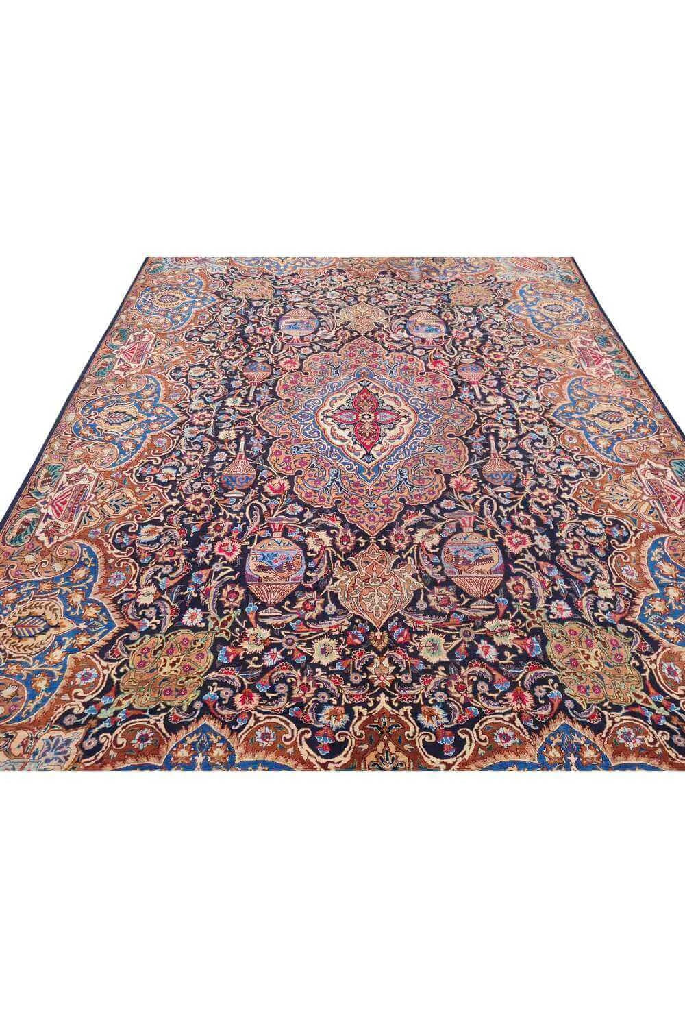 Amazing Hand Knotted Vintage Kashmour Pictorial Wool Area Rug 11.2 x 8.3 Ft