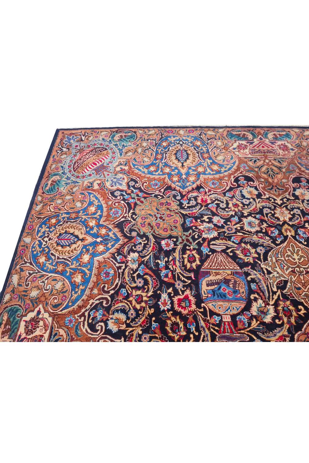 Amazing Hand Knotted Antique Persian Kashmaar Wool Area Rug 11.2 x 8.3 Ft