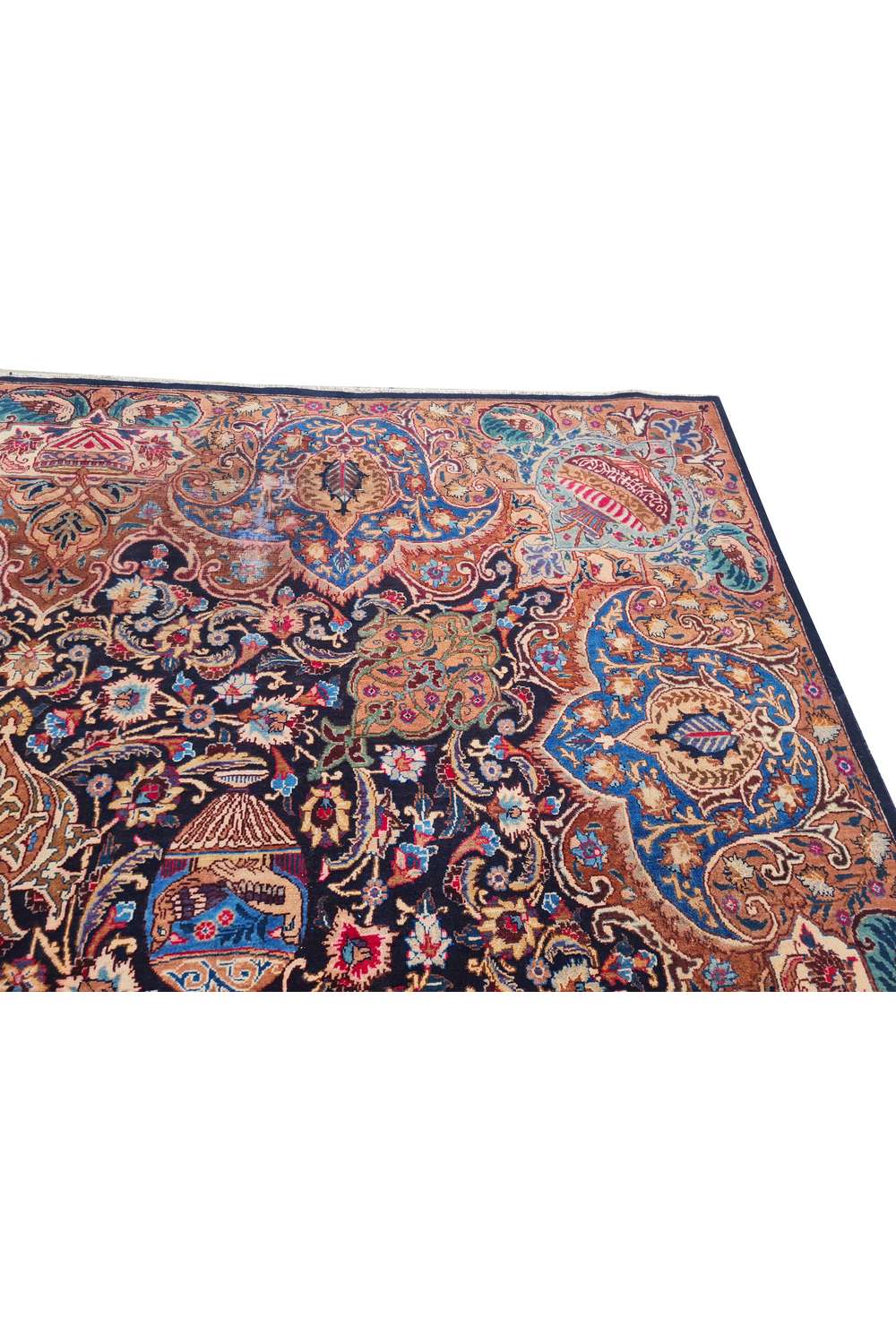Amazing Hand Knotted Antique Persian Kashmaar Wool Area Rug 11.2 x 8.3 Ft
