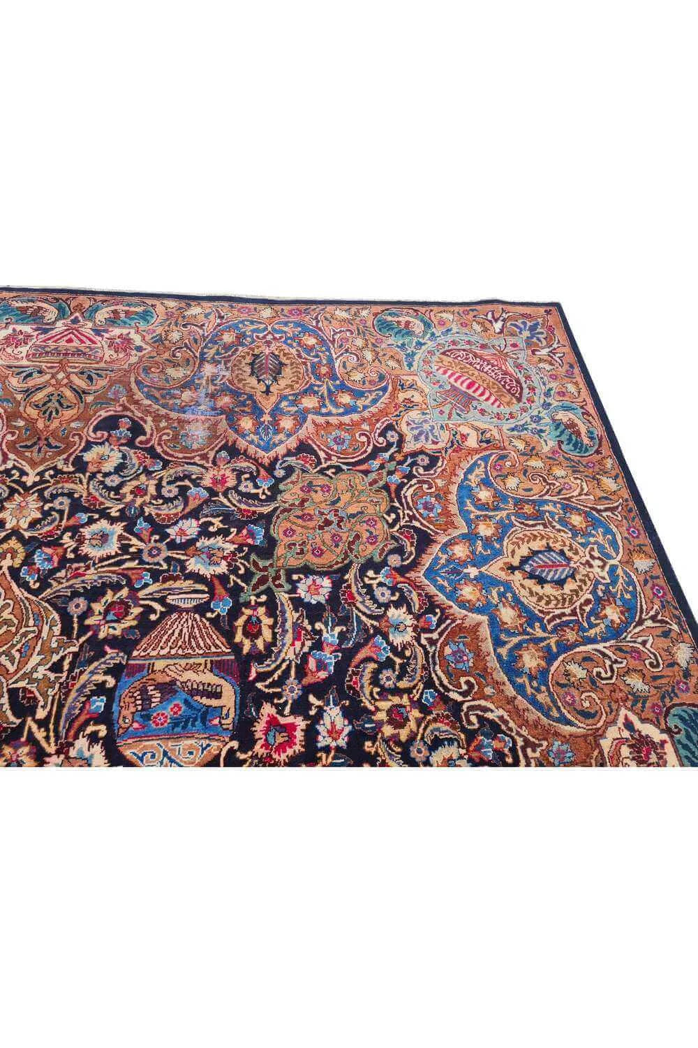 Amazing Hand Knotted Vintage Kashmour Pictorial Wool Area Rug 11.2 x 8.3 Ft