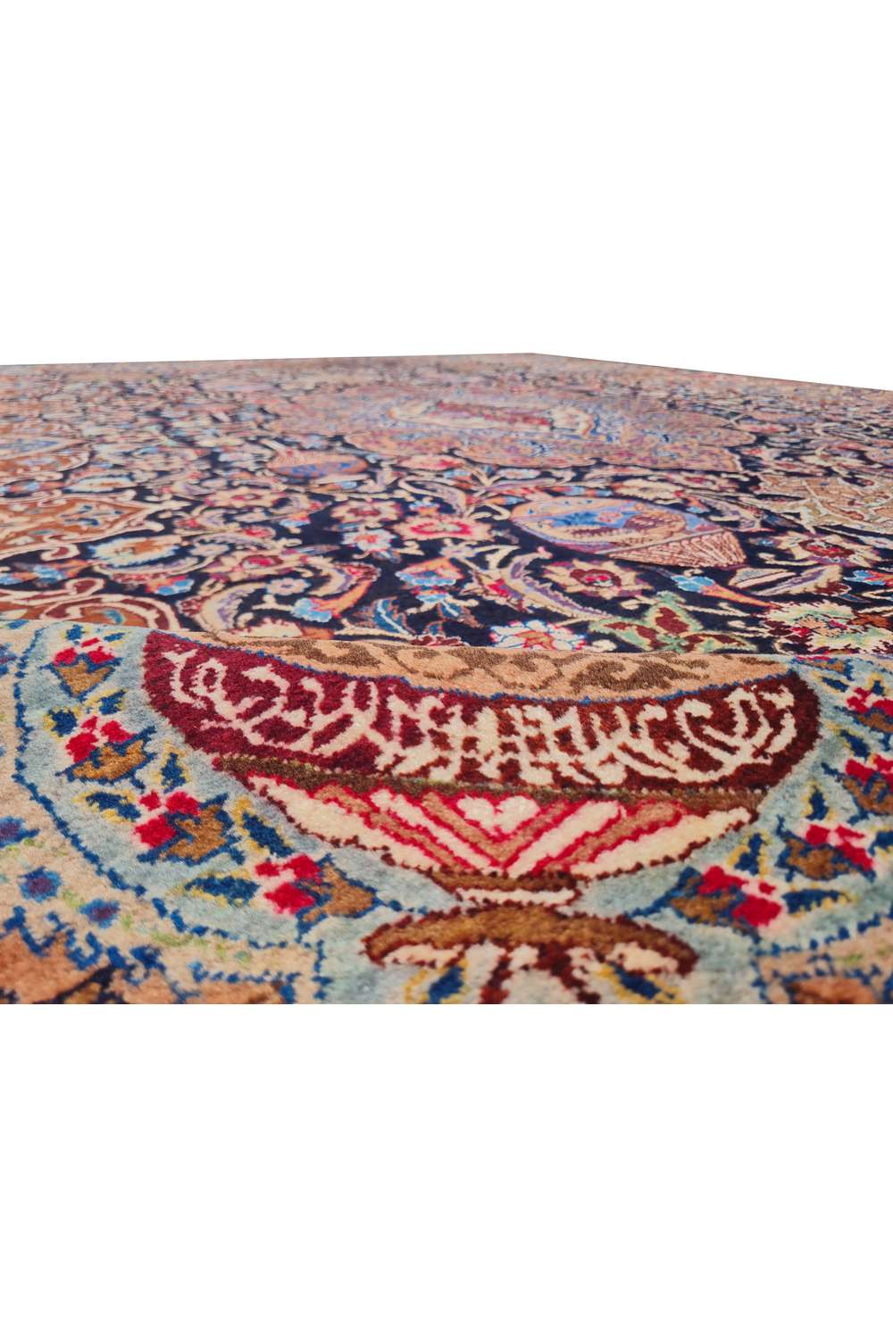 Amazing Hand Knotted Antique Persian Kashmaar Wool Area Rug 11.2 x 8.3 Ft