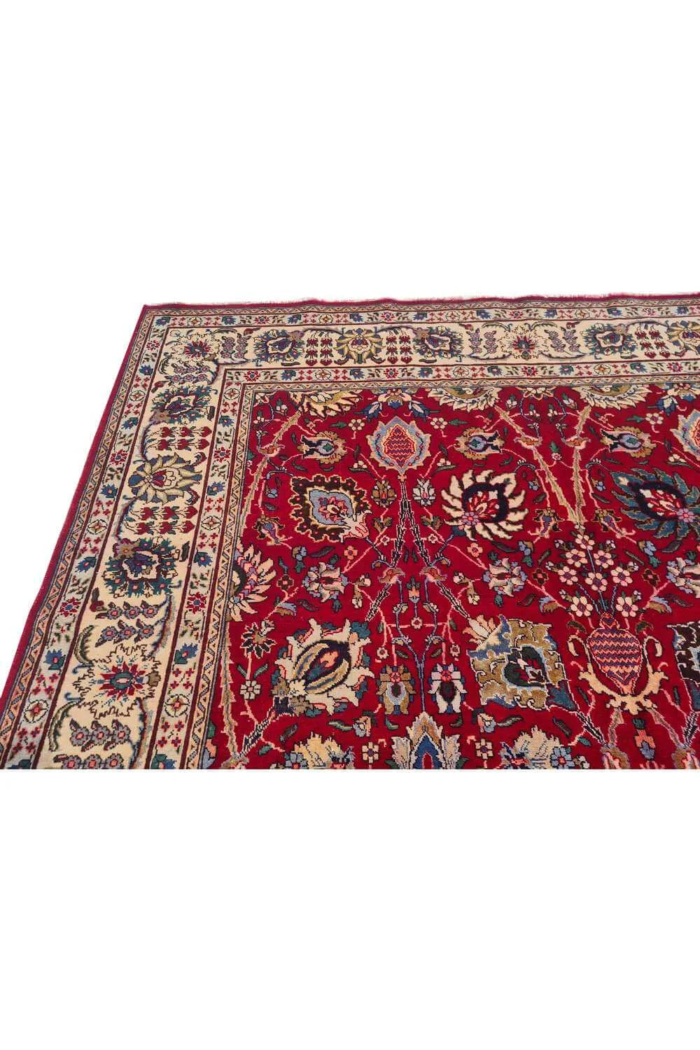Amazing Hand Knotted Antique Tabreez Wool Area Rug 11.7 x 7.11 Ft