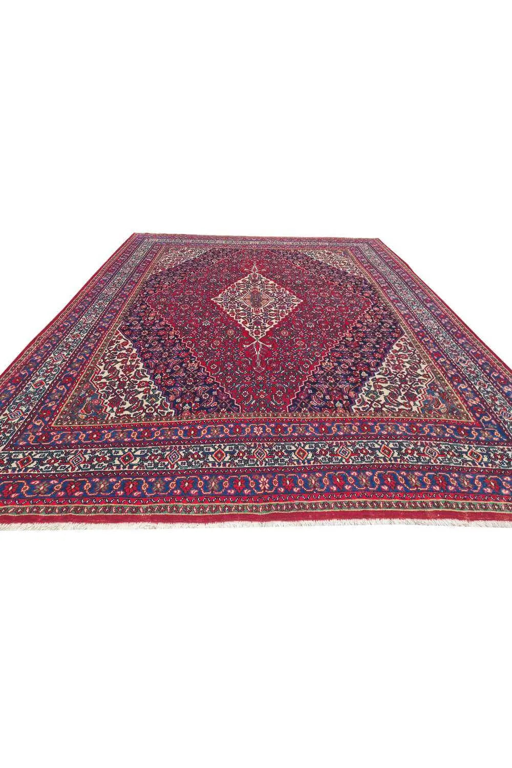 Authentic Hand Knotted Vintage Hamidoun Wool Area Rug 12.0 x 9.0 Ft