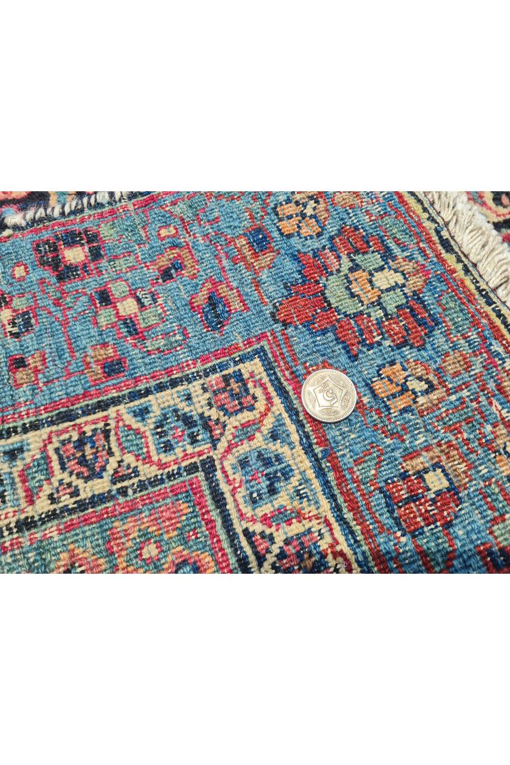 Amazing Hand Knotted Antique Persian Mashad Wool Area Rug 12.10 x 9.3 Ft