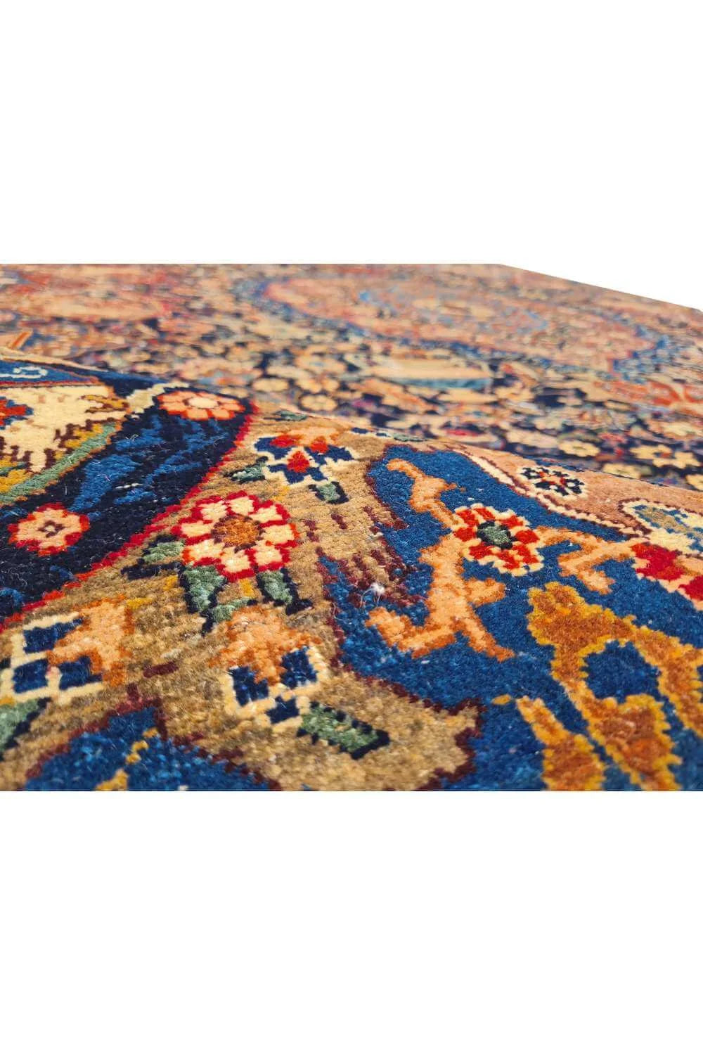 Authentic Hand Knotted Antique Kashmour Hunting Pictorial Wool Area Rug 12.11 x 7.9 Ft