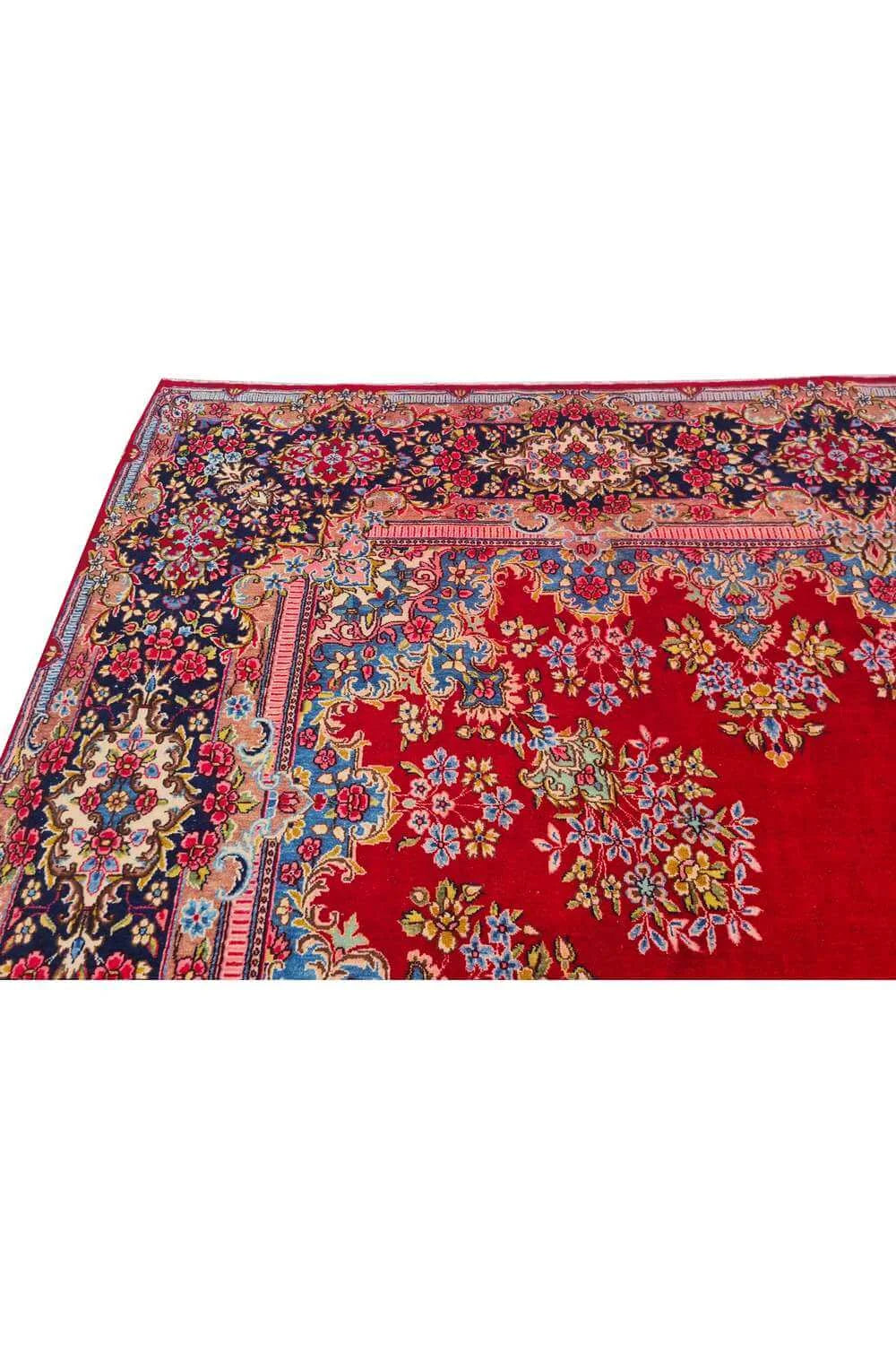 Authentic Hand Knotted Antique Qashoun Wool Area Rug 13.8 x 10.6 Ft