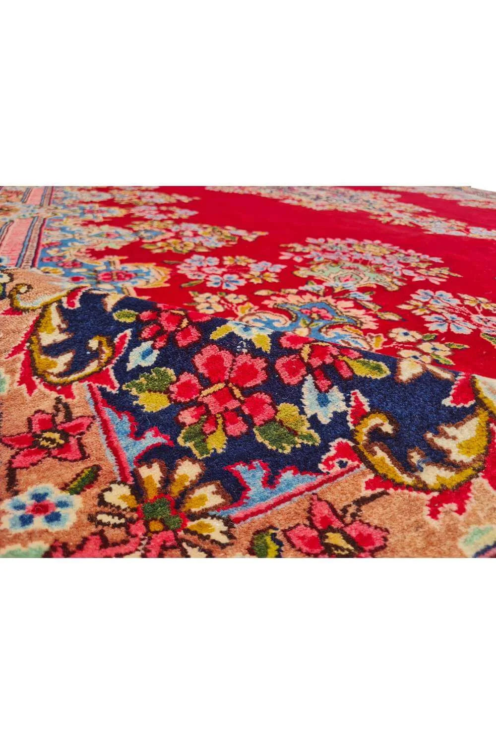 Authentic Hand Knotted Antique Qashoun Wool Area Rug 13.8 x 10.6 Ft