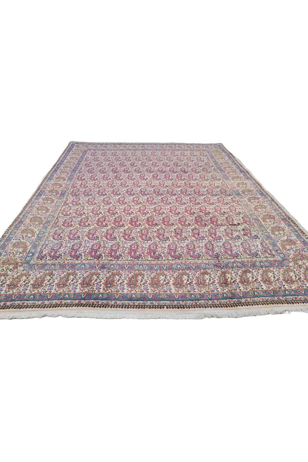 Authentic Hand Knotted Antique Tribal Qirmoun Wool Area Rug  12.4 x 9.9 Ft